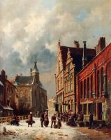 Eversen, Adrianus - A View In A Town In Winter